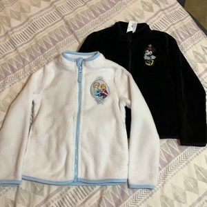 2 Disney fleece zip-up jackets - Minnie and Frozen
